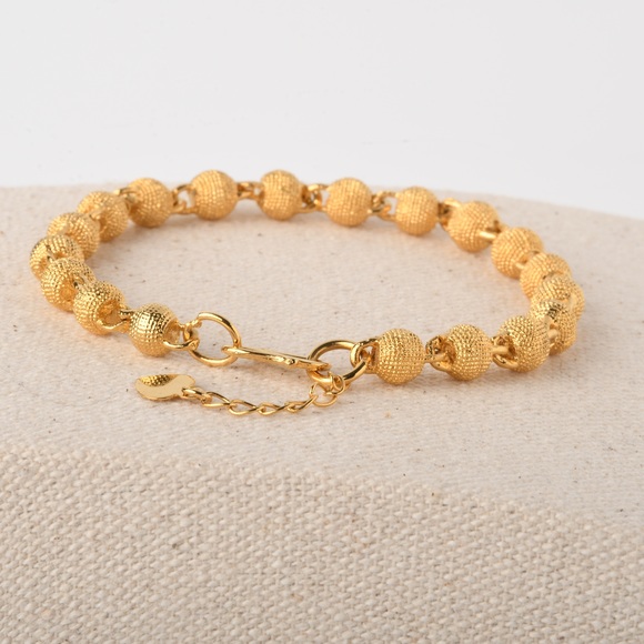 Luxurious 18K Gold-Plated Golden Beads Bracelet - Picture 7 of 7